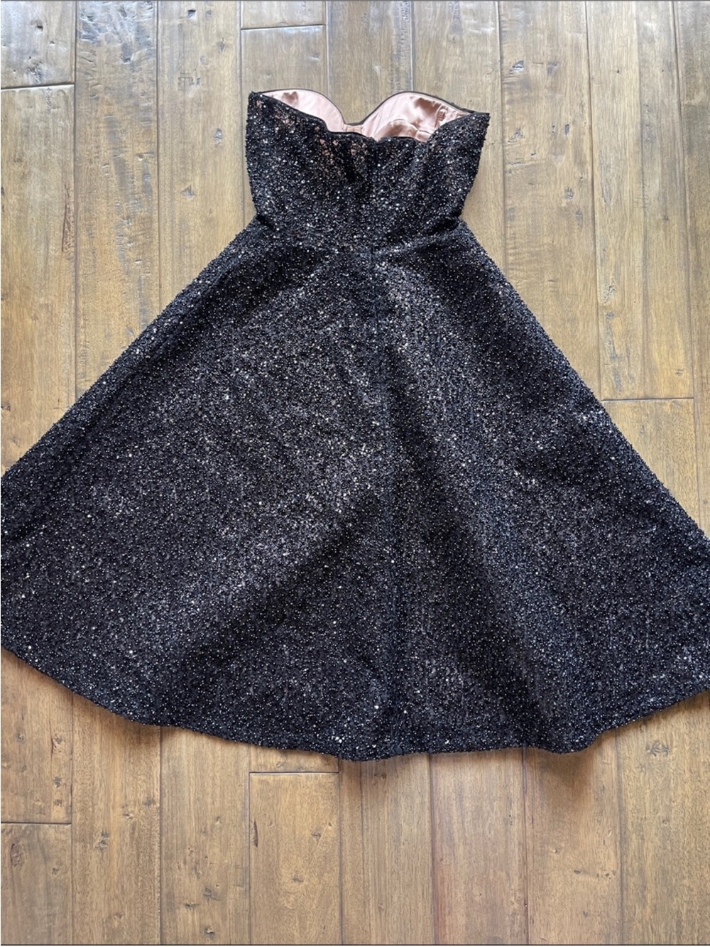 Nadine Merabi Marilyn Rhinestone Cocktail Dress Black - Picture 7 of 10